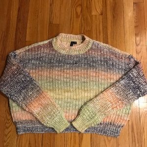 Cropped Faded Tie Dye Sweater